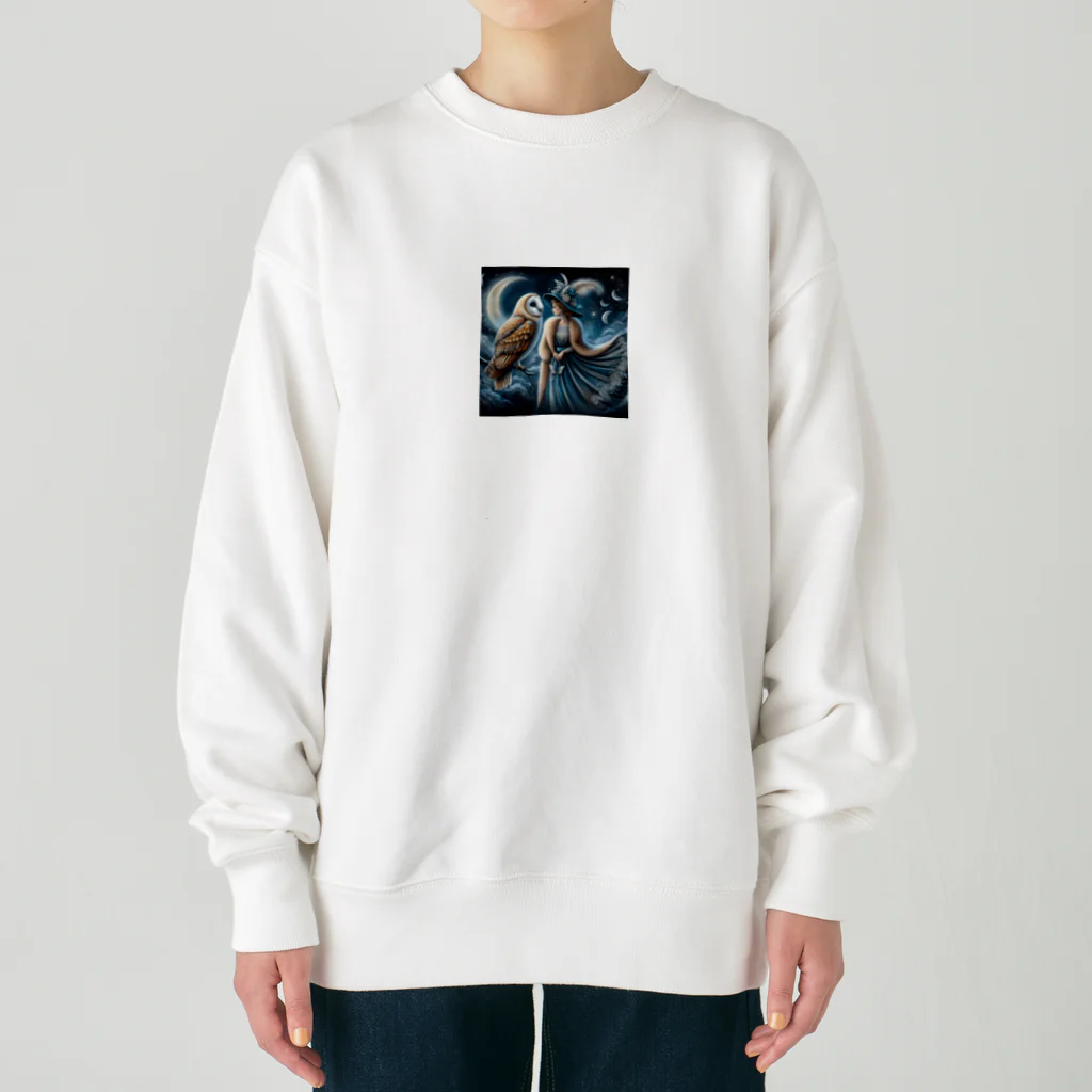 SWQAのフクロウと彼女 Heavyweight Crew Neck Sweatshirt