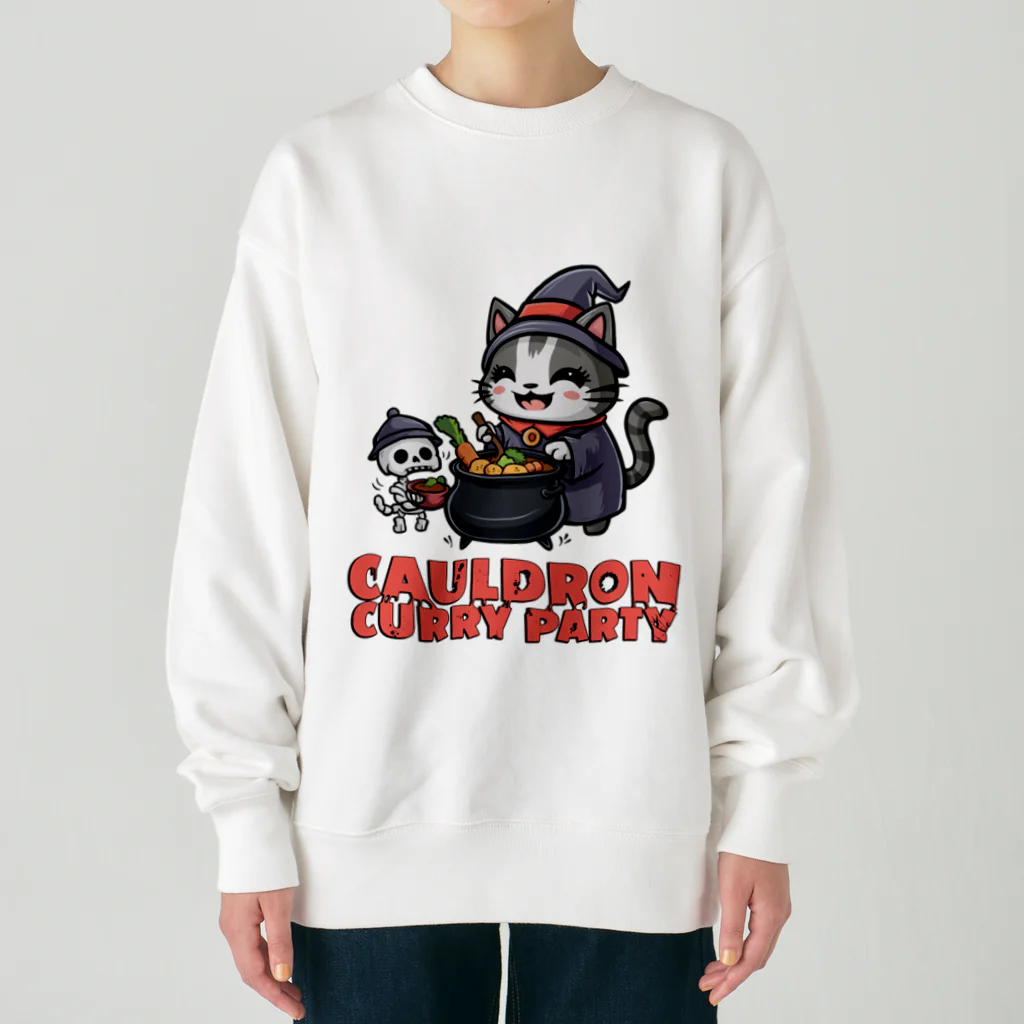 Stylo Tee Shopのネクロマンサーのネコさんのカレーパーティー Heavyweight Crew Neck Sweatshirt