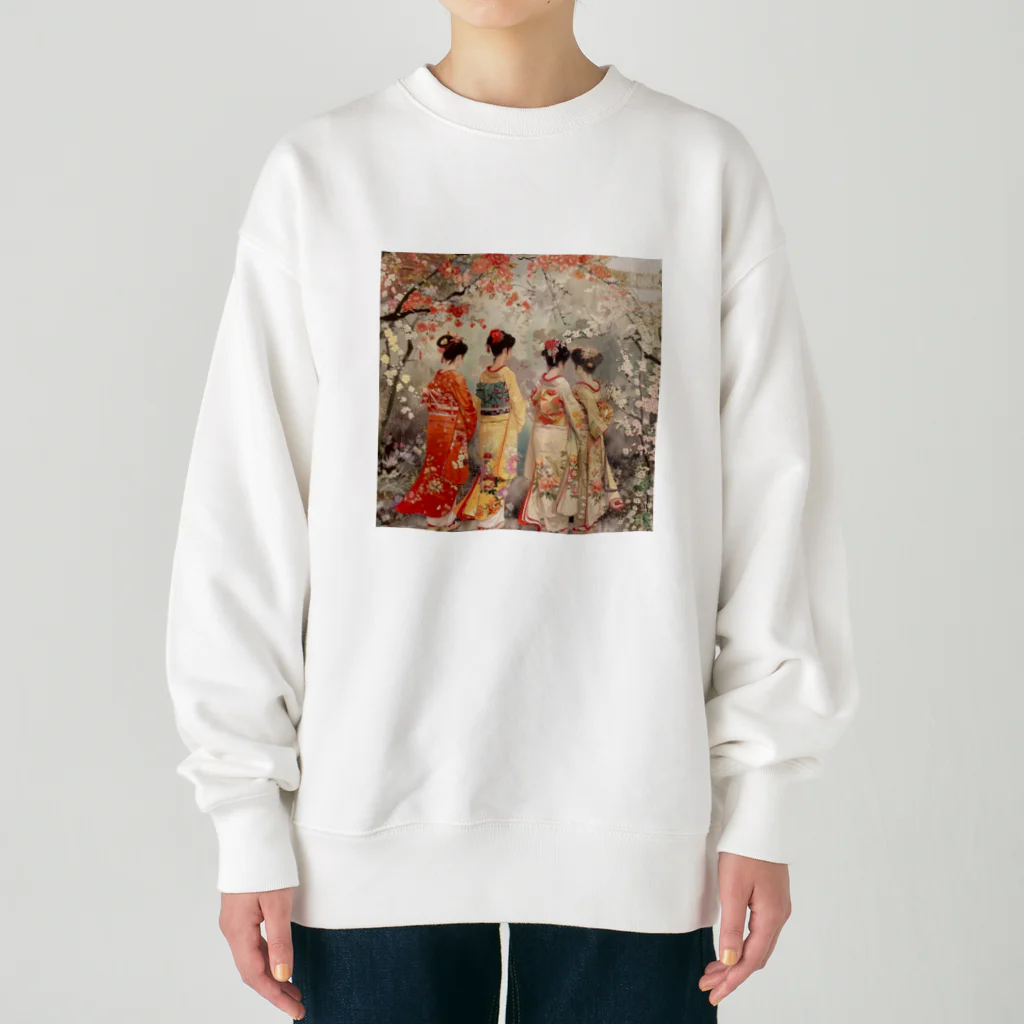 AQUAMETAVERSEの優雅な花見桜の花満開　なでしこ1478 Heavyweight Crew Neck Sweatshirt