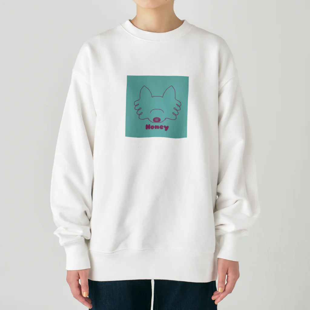 maaya0505のハニー ミントブルー×ピンクライン Heavyweight Crew Neck Sweatshirt