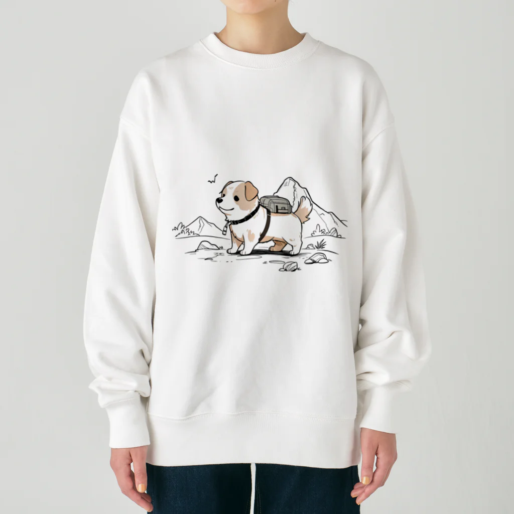 ganeshaのかわいい犬のバックグラウン Heavyweight Crew Neck Sweatshirt