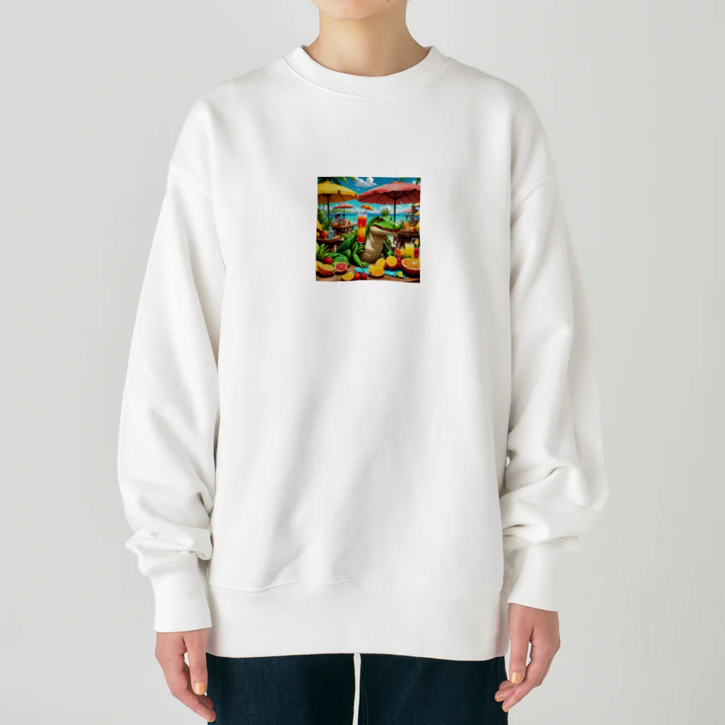 さぷのバカンスなワニ Heavyweight Crew Neck Sweatshirt