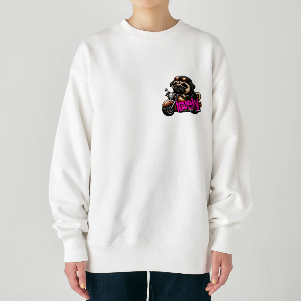 ふんわか ぷにゅのラブリーパグ Heavyweight Crew Neck Sweatshirt