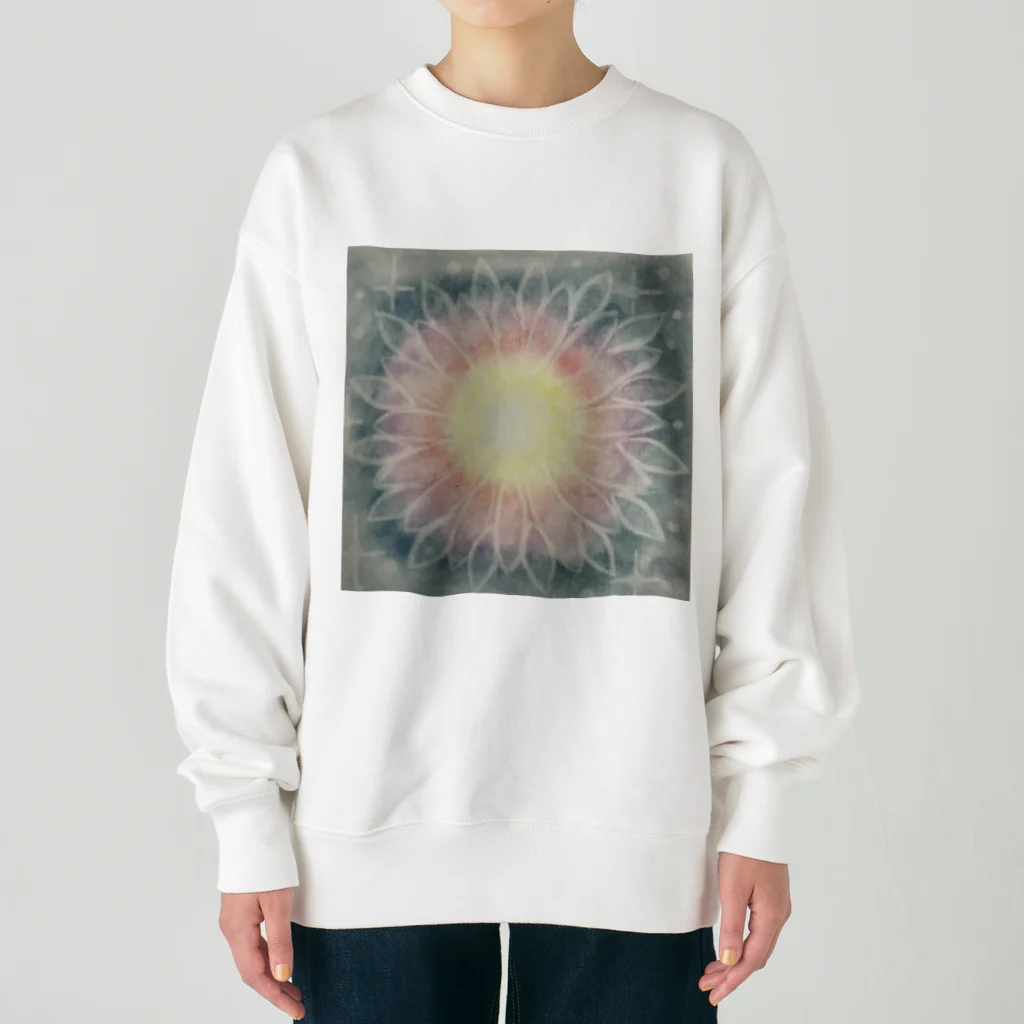 光のパステルアート　Hisaの光のパステルアート　涼しい光 Heavyweight Crew Neck Sweatshirt