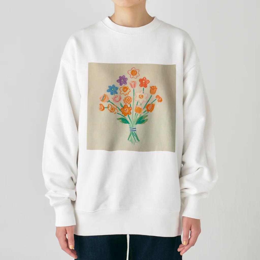 ひちゃんのお絵描きのお絵描き花束 Heavyweight Crew Neck Sweatshirt