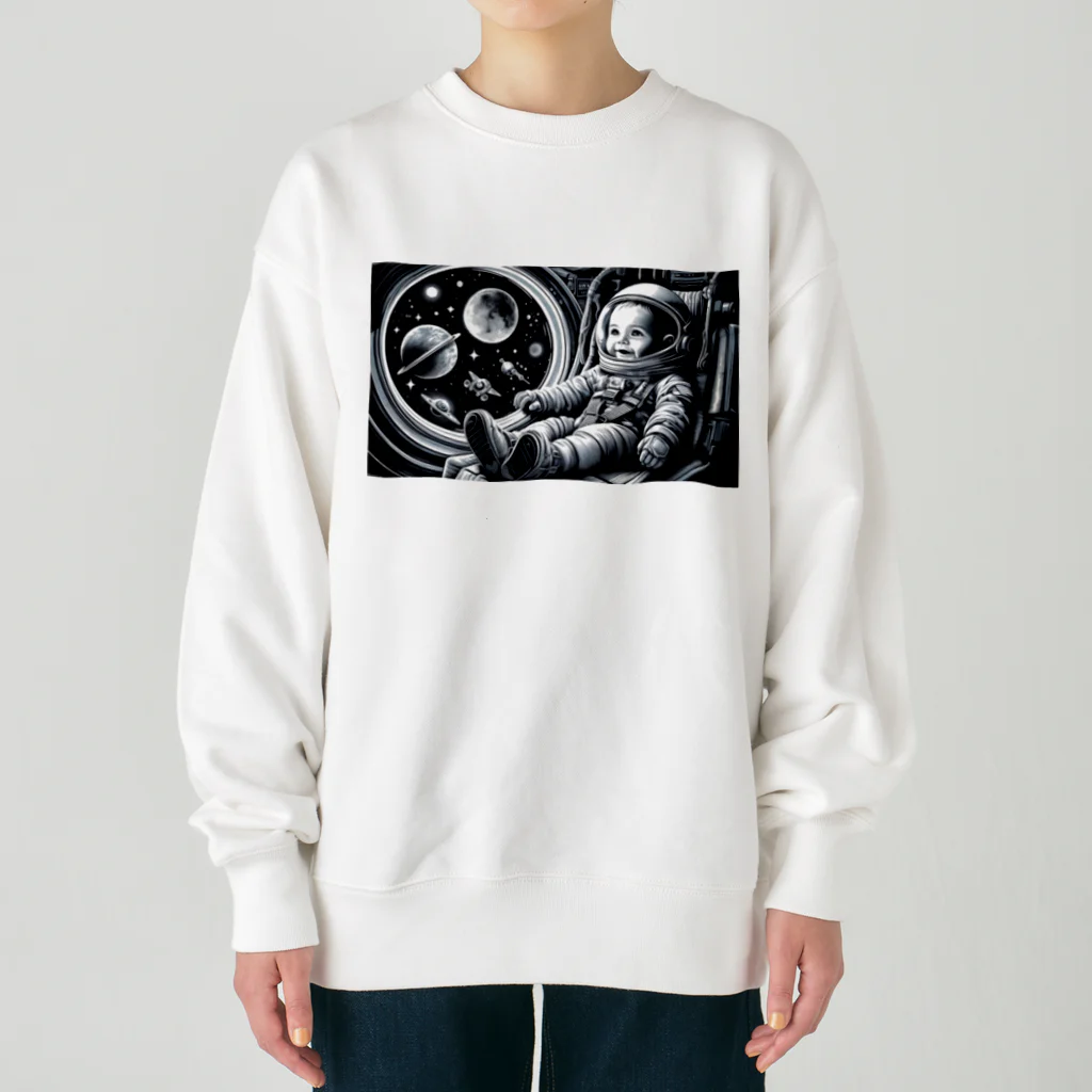 Chika Lewisの宇宙船に乗った赤ちゃん4 Heavyweight Crew Neck Sweatshirt