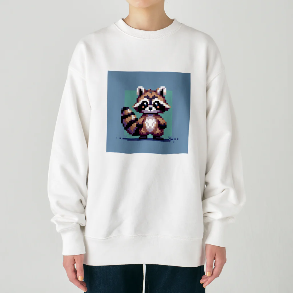 himajinseijin01のドット絵アライグマちゃんTシャツサイズ Heavyweight Crew Neck Sweatshirt