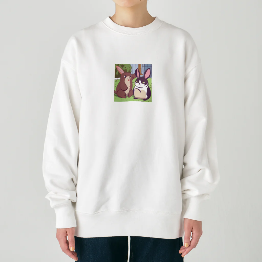 WhimsyWaresのうさぎ Heavyweight Crew Neck Sweatshirt