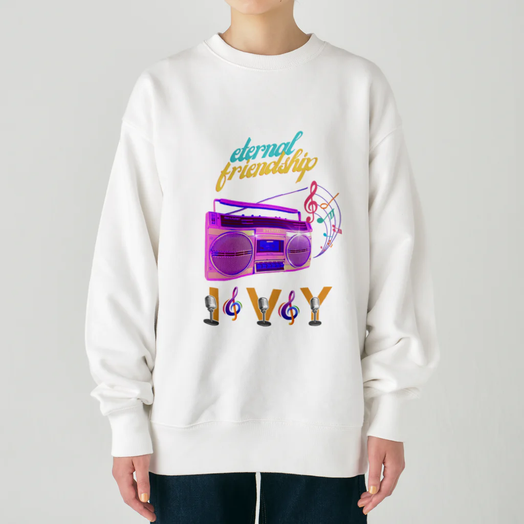 ivybloonの懐かしいラジカセ Heavyweight Crew Neck Sweatshirt