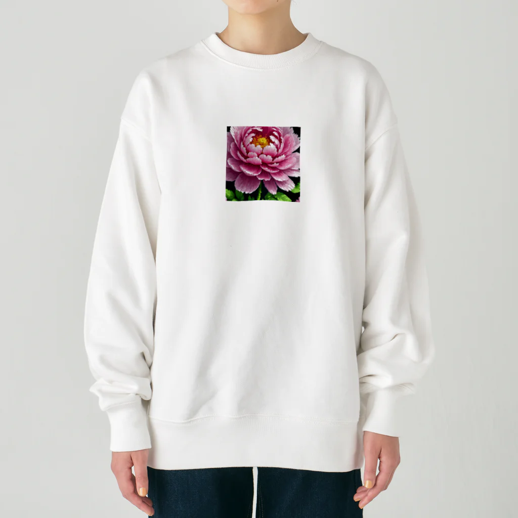 yukki1975のピクセルアートの5月_芍薬 Heavyweight Crew Neck Sweatshirt