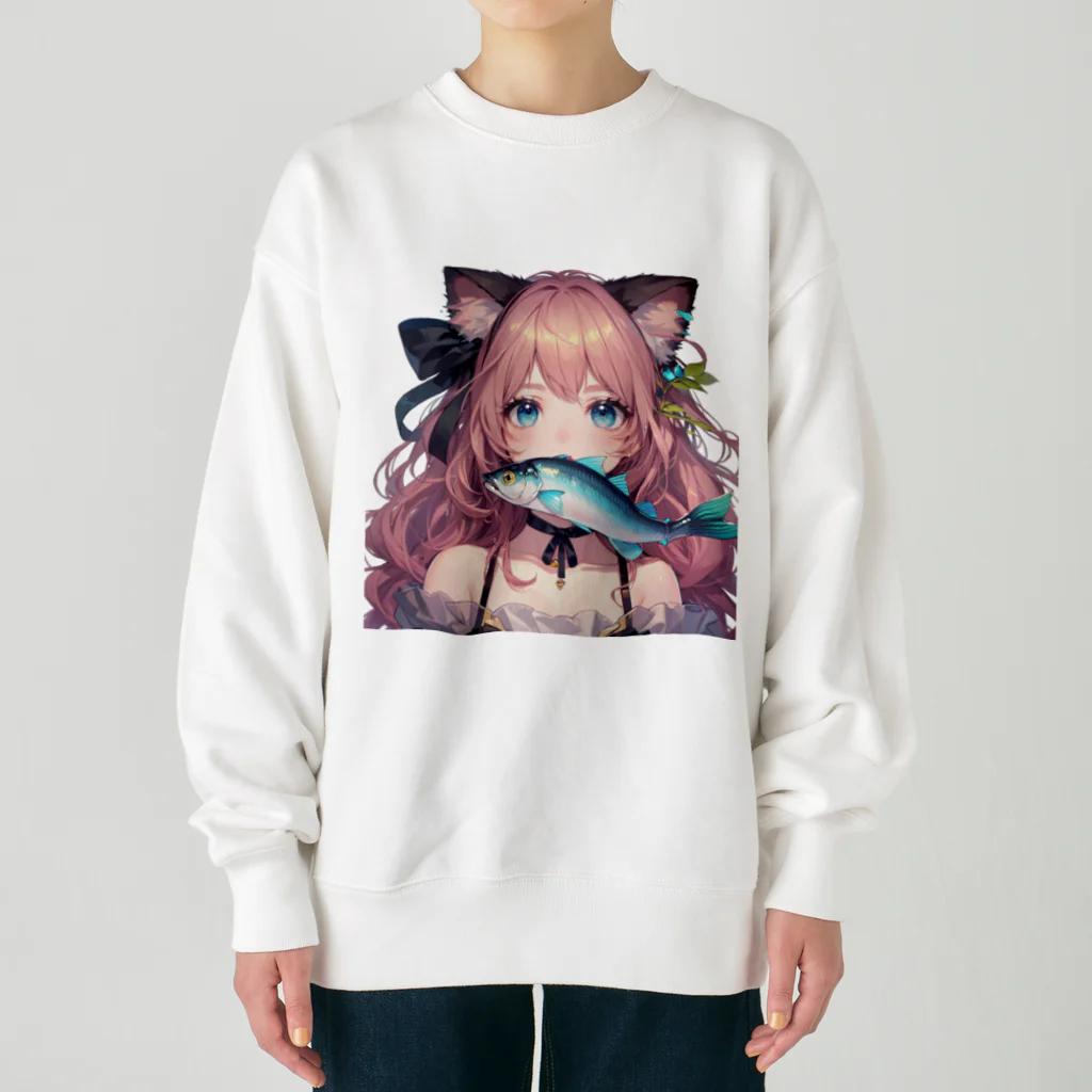 yos-1292583のねこニコばん Heavyweight Crew Neck Sweatshirt