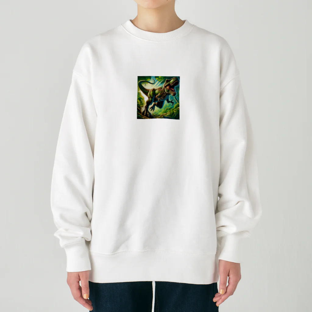 dinosaur_brothersのりあるティラノ① Heavyweight Crew Neck Sweatshirt