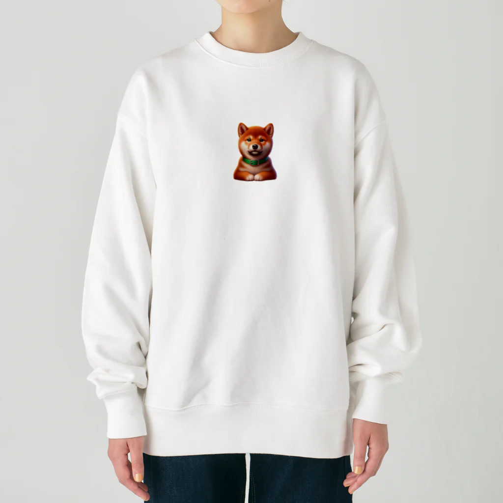 柴楽のフレンドリーな柴犬 Heavyweight Crew Neck Sweatshirt