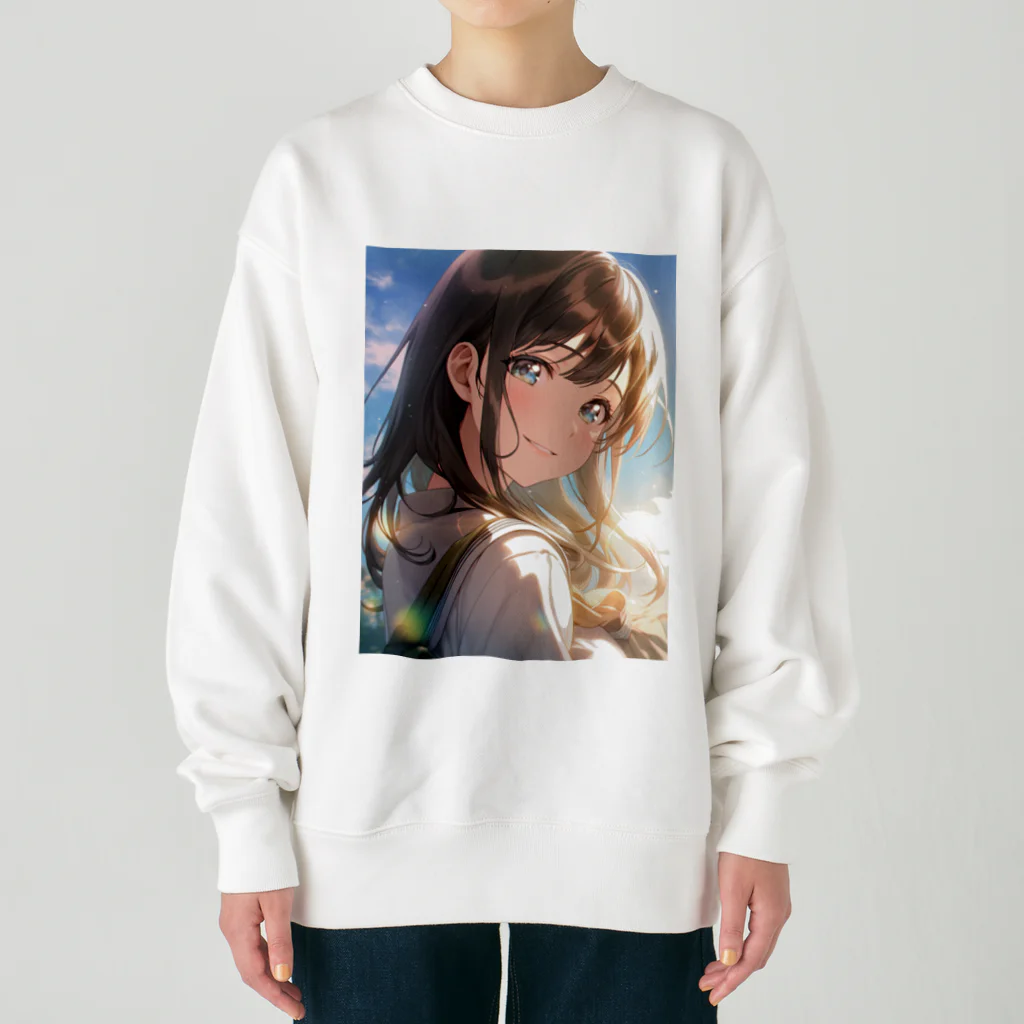 きゃんべるの彼女の微笑み - A Glimpse of Happiness Heavyweight Crew Neck Sweatshirt