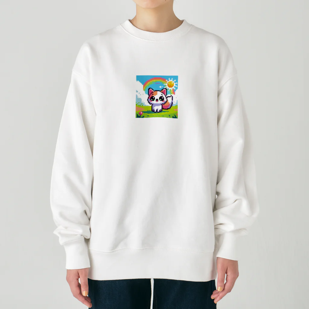 るる ＊ PIXEL ART SHOPのドット絵の可愛い猫グッズ Heavyweight Crew Neck Sweatshirt