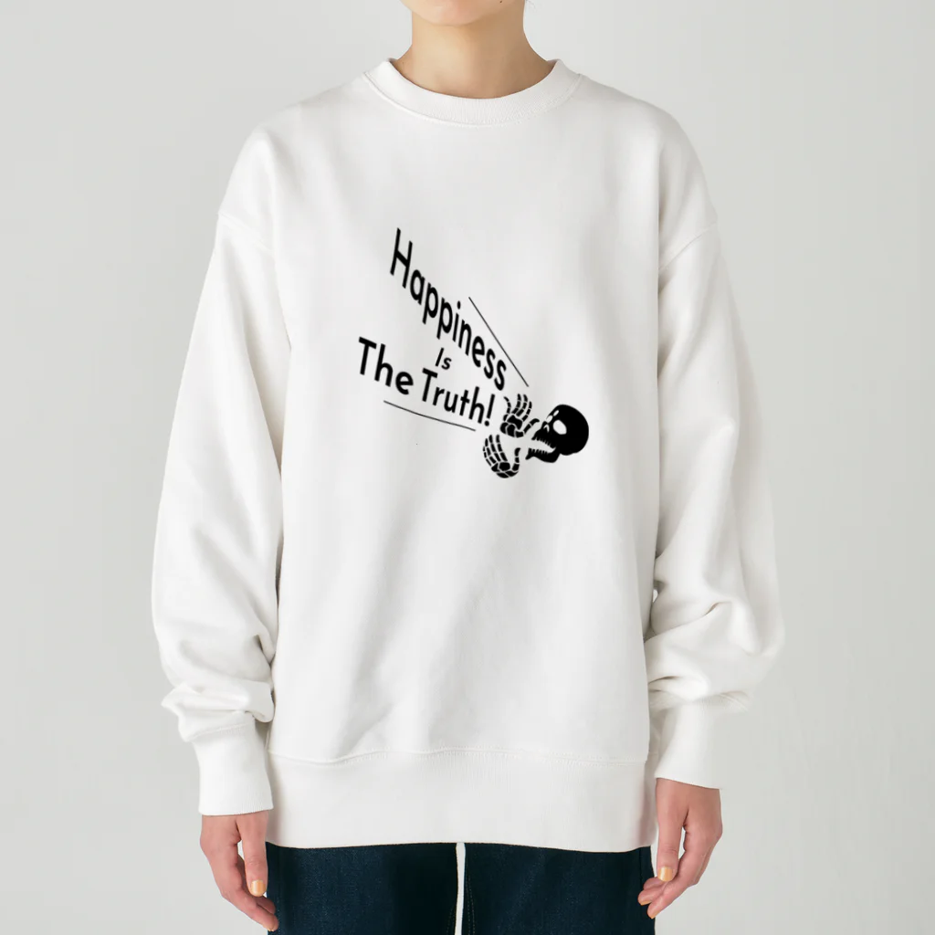 『NG （Niche・Gate）』ニッチゲート-- IN SUZURIのHappiness Is The Truth!（黒） Heavyweight Crew Neck Sweatshirt