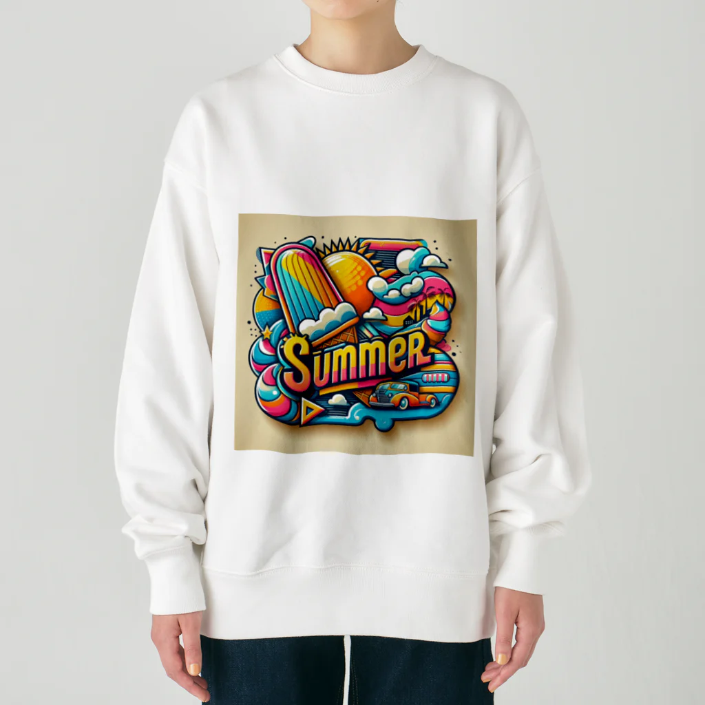 まんまるちゃんのサマー▪ノスタルジア Heavyweight Crew Neck Sweatshirt