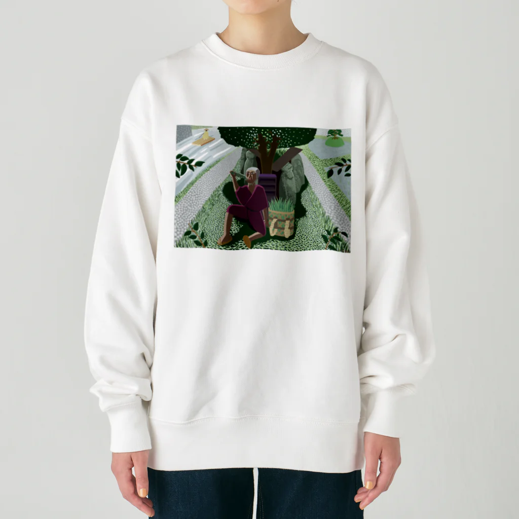 Noedewamaiの百姓と地蔵 Heavyweight Crew Neck Sweatshirt