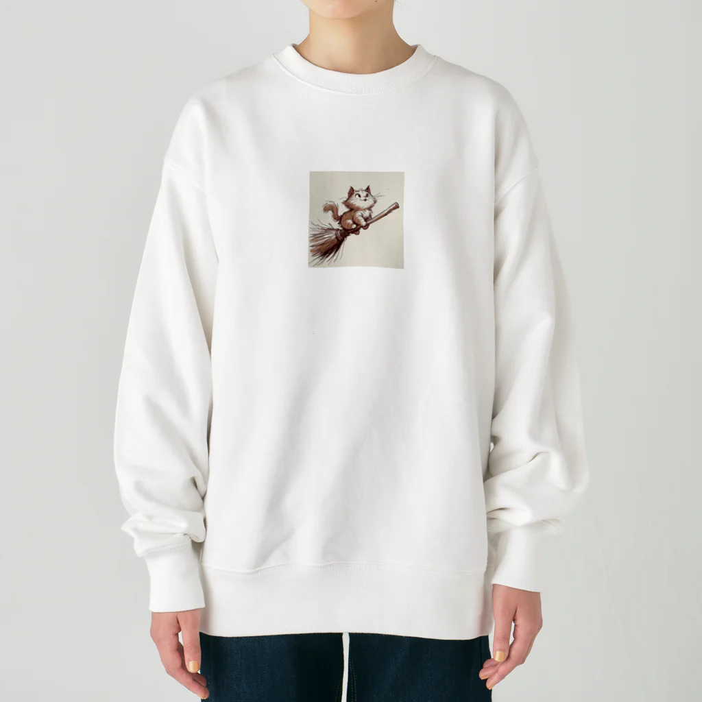 R Uの風切る冒険猫 Heavyweight Crew Neck Sweatshirt