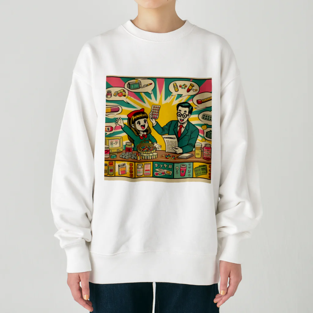 Deltaの処方について学ぶ秋子ちゃん Heavyweight Crew Neck Sweatshirt