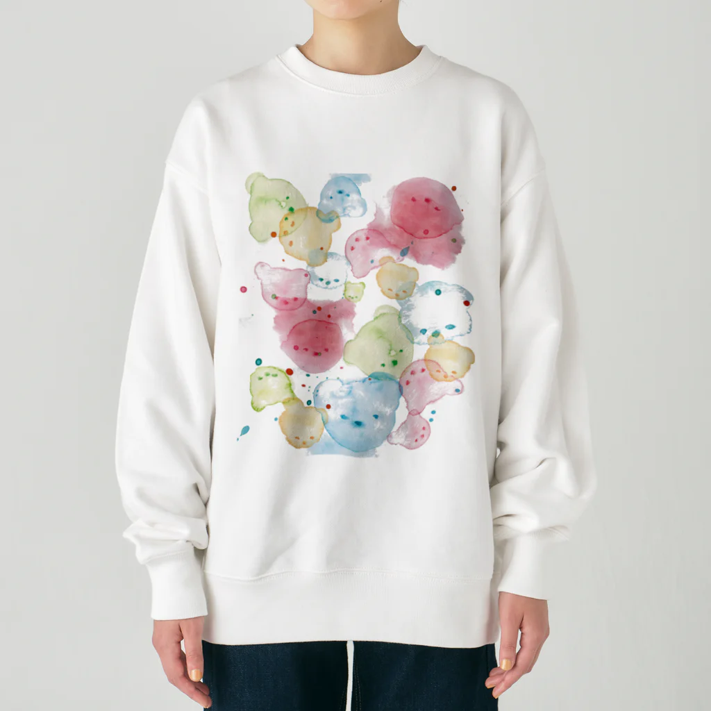 レコードアンドガールのにじみのクマたち Heavyweight Crew Neck Sweatshirt