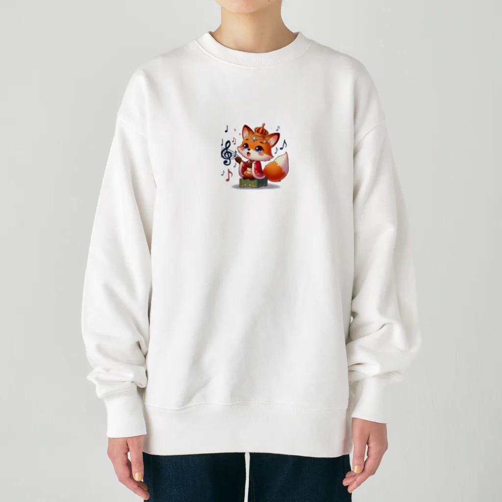 桃の花の歌うキツネの王子さま Heavyweight Crew Neck Sweatshirt