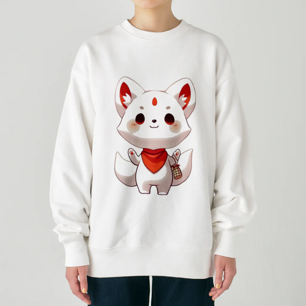 大江戸花火祭りのInari Fox Charm Magic～稲荷の狐5 Heavyweight Crew Neck Sweatshirt