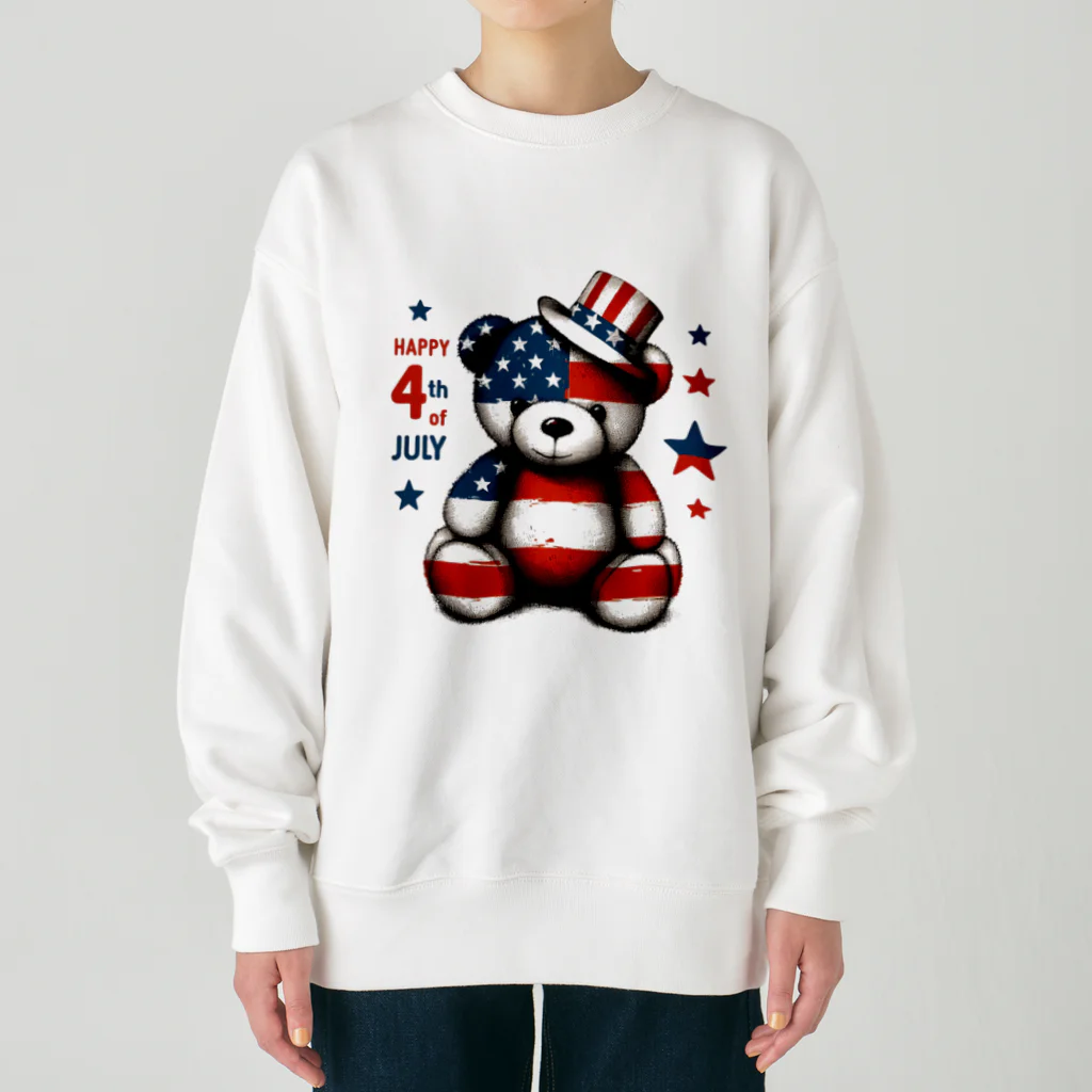 HappyFaceMarketのアメリカ独立記念日テディベア Happy 4th of July Heavyweight Crew Neck Sweatshirt