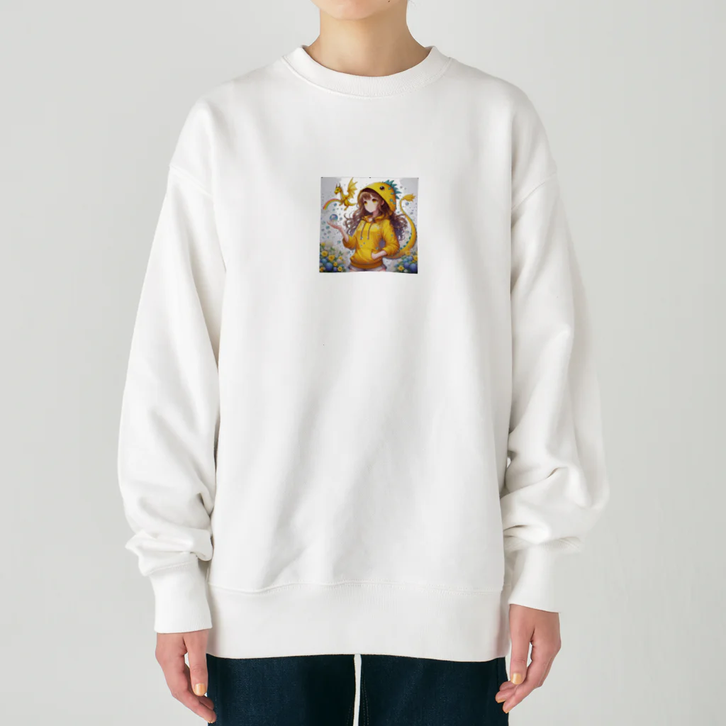 ドラゴンとわたしのドラ娘とドラゴン Heavyweight Crew Neck Sweatshirt