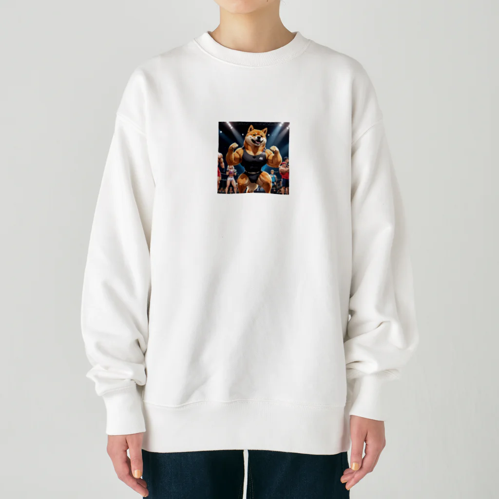 パンプアップシバイヌくんのボディビル選手のシバイヌくん Heavyweight Crew Neck Sweatshirt