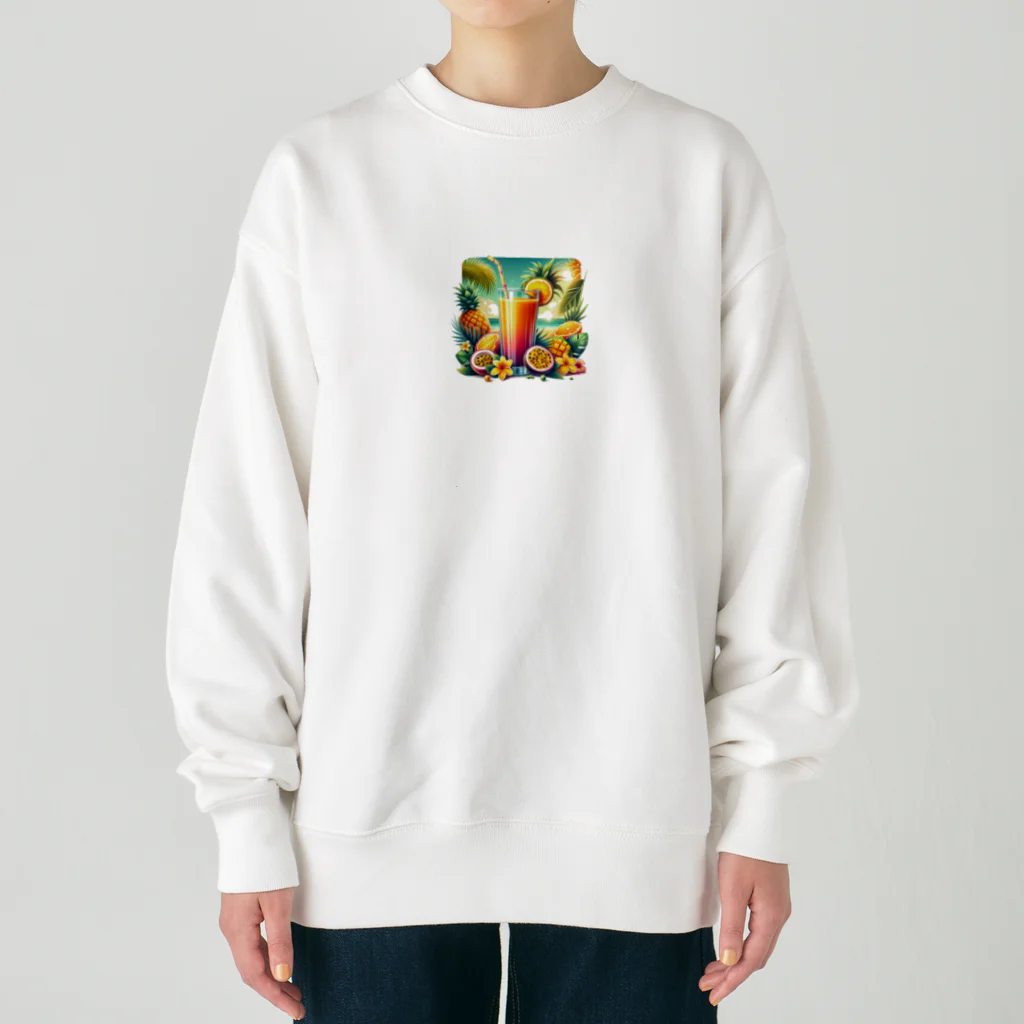 海の幸のトロピカルジュース Heavyweight Crew Neck Sweatshirt