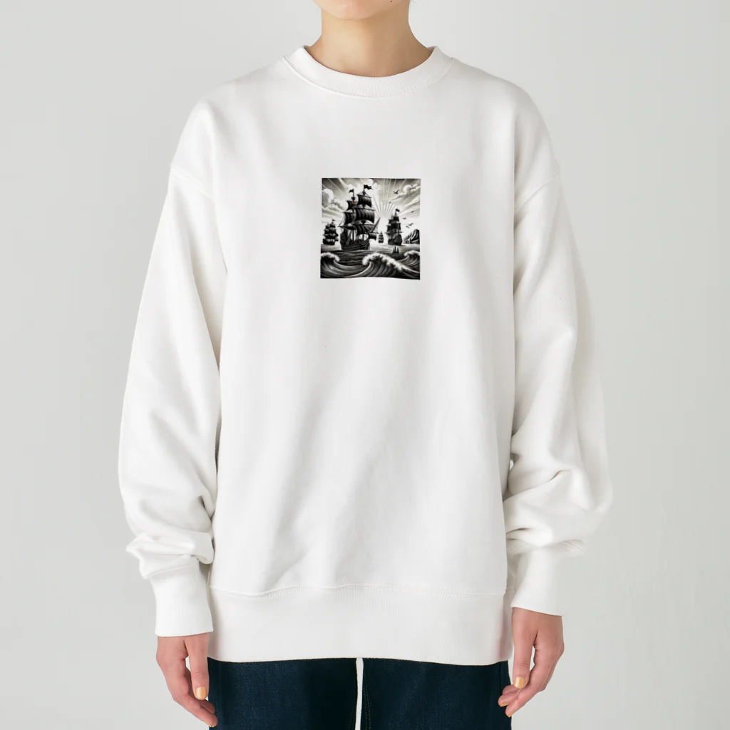 海の幸の黒船 Heavyweight Crew Neck Sweatshirt