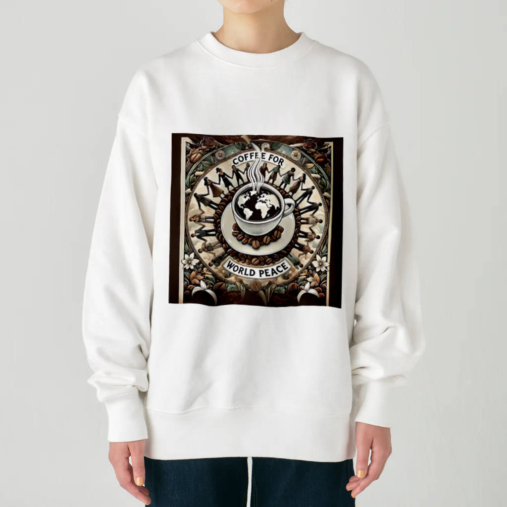 BIMAMECOFFEEのコーヒーで世界に平和を Heavyweight Crew Neck Sweatshirt