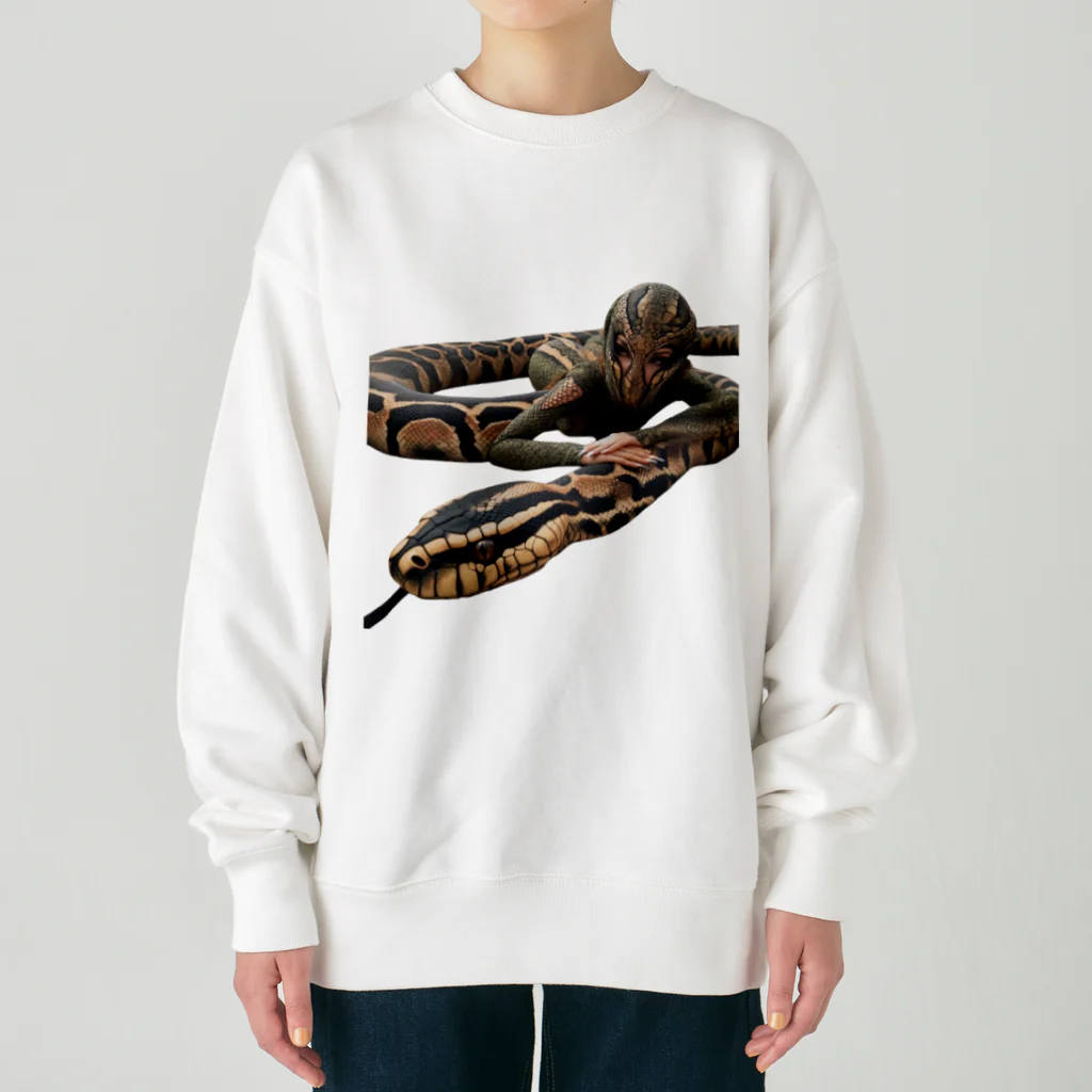 reptilesの怪人ヘビ女 Heavyweight Crew Neck Sweatshirt