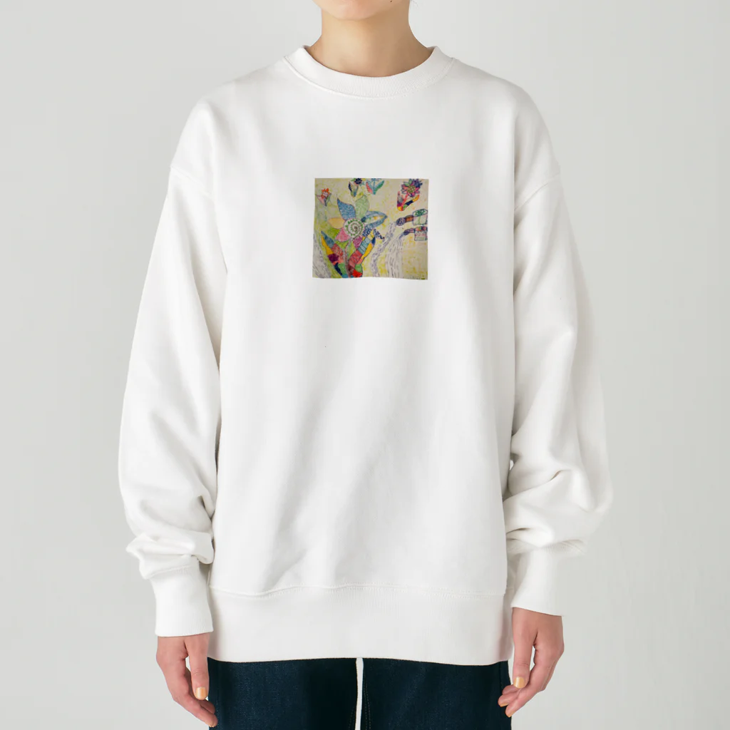 魚好きあつまれ！#かまととちゃん　#かまぼこママの海の花　カイフラワー Heavyweight Crew Neck Sweatshirt