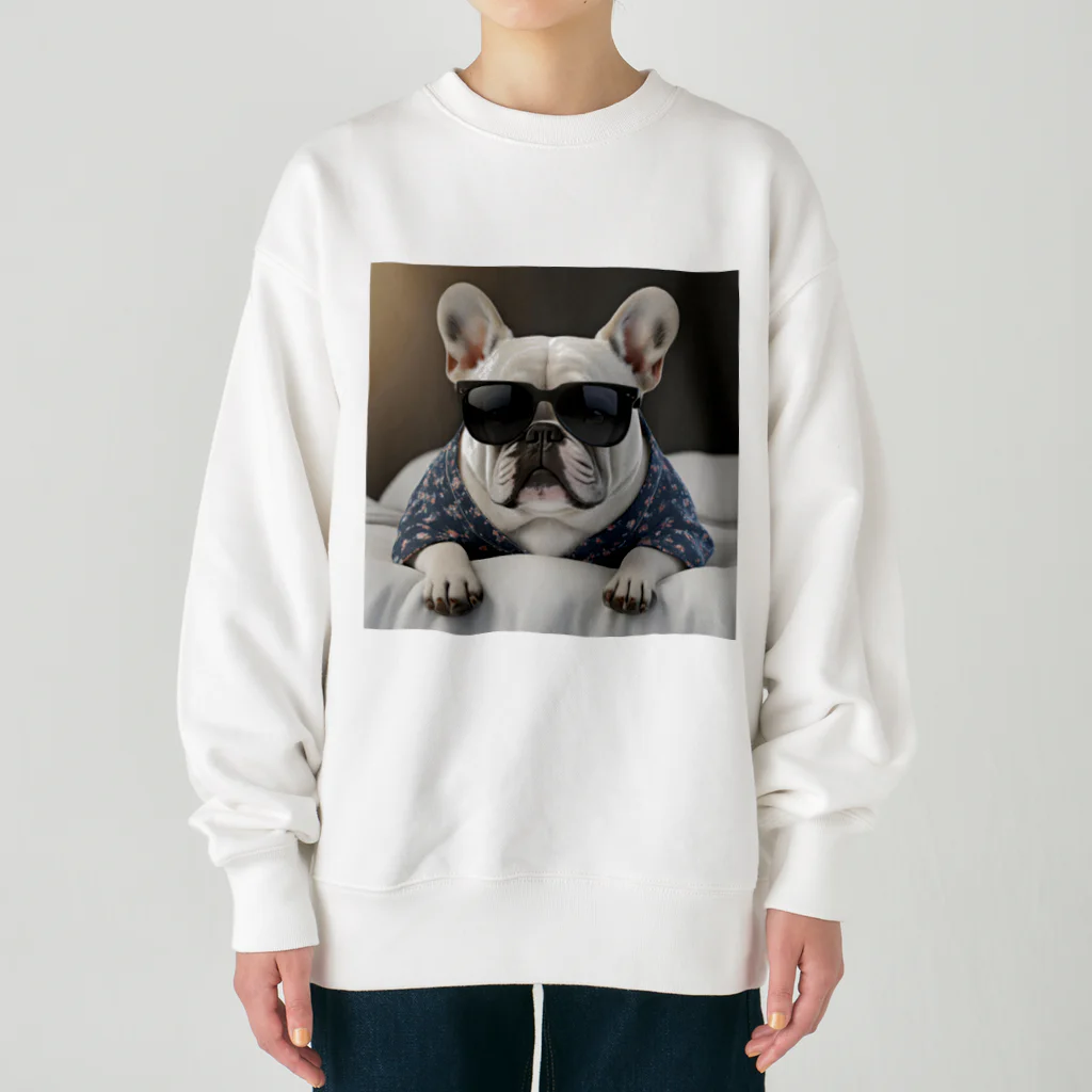 SI-SAAのおやすみBOSS犬 Heavyweight Crew Neck Sweatshirt