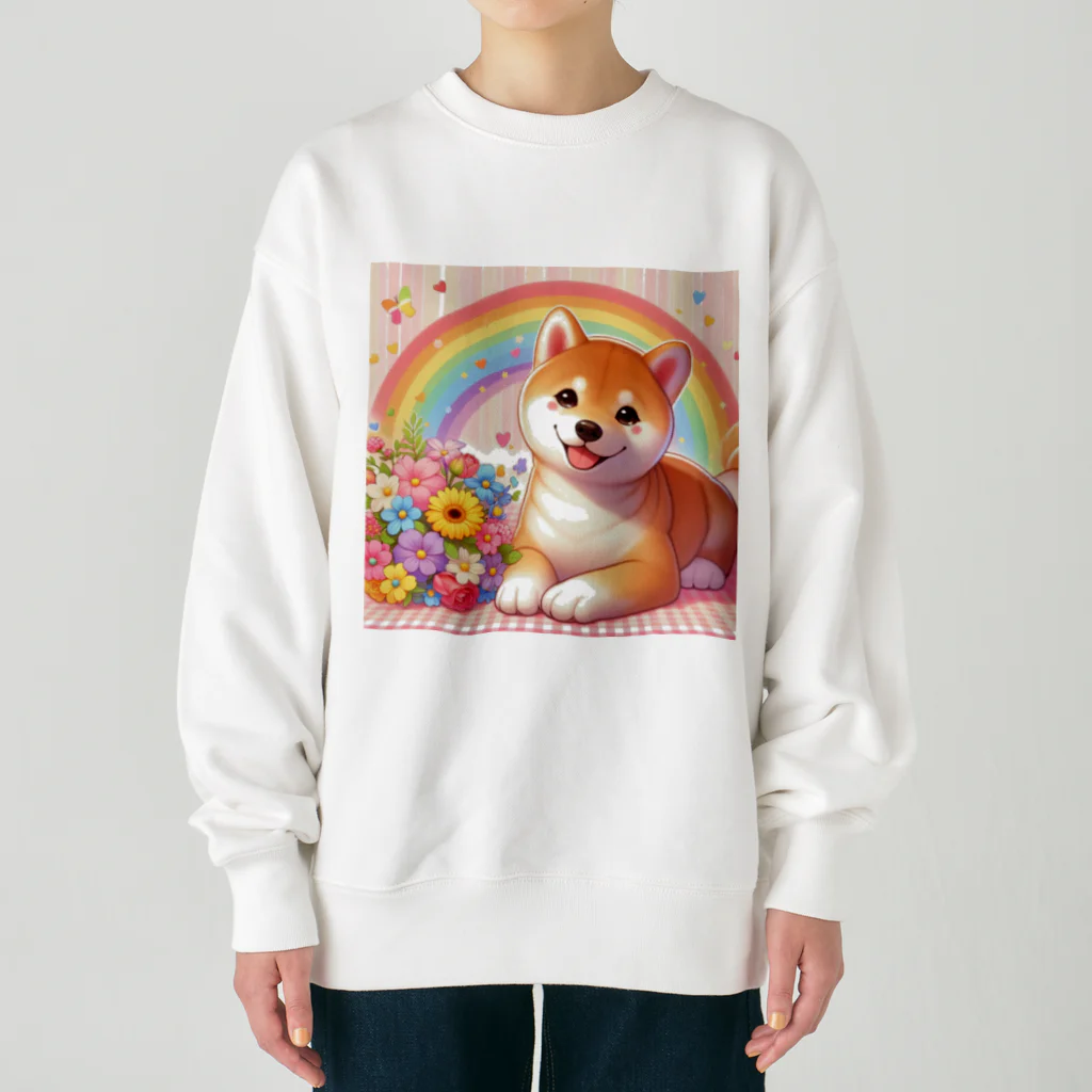 癒しのショップの夢の中の柴犬 Heavyweight Crew Neck Sweatshirt