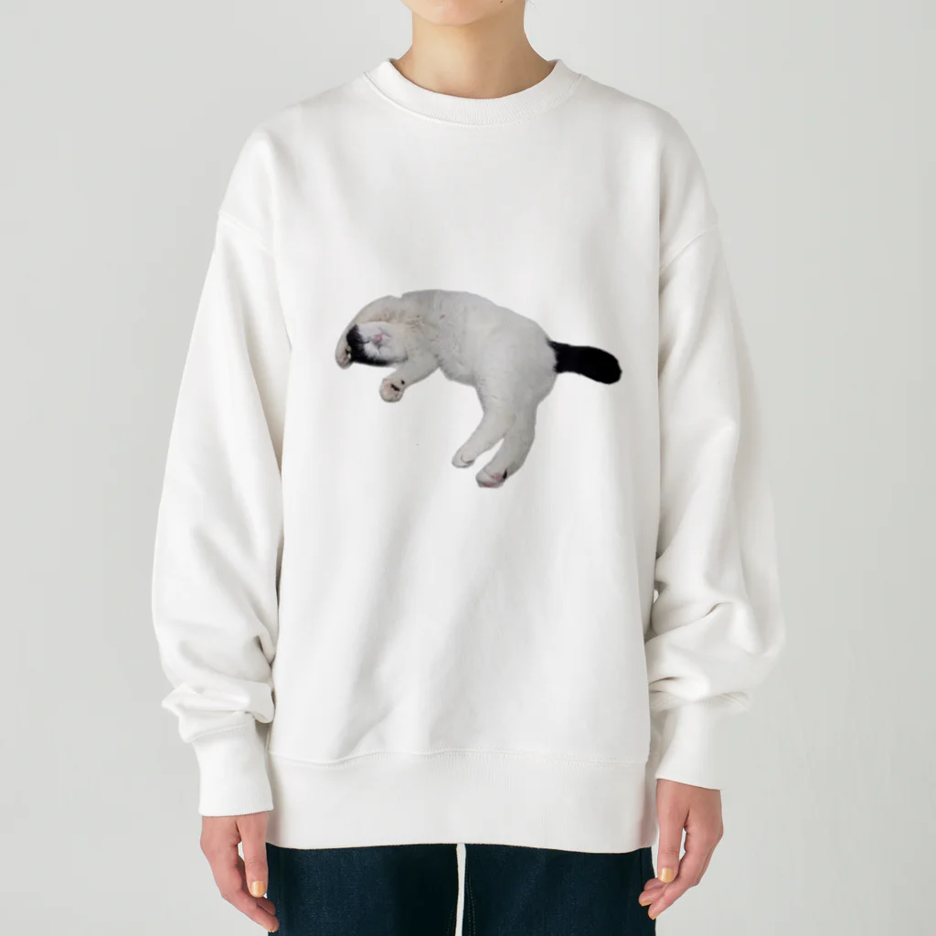 クリスタの尻尾が短い保護猫 たぬちゃん Heavyweight Crew Neck Sweatshirt