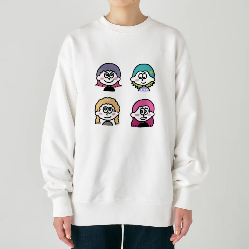 ★Mayamaya★の★ポップな女の子の笑顔★④ Heavyweight Crew Neck Sweatshirt