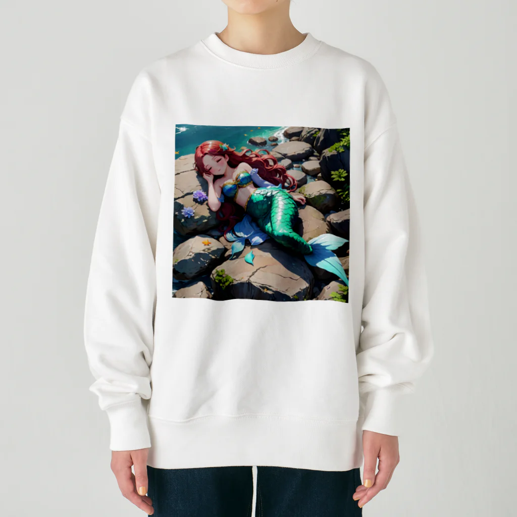 ぴよぴよショップの人魚姫のお昼寝 Heavyweight Crew Neck Sweatshirt