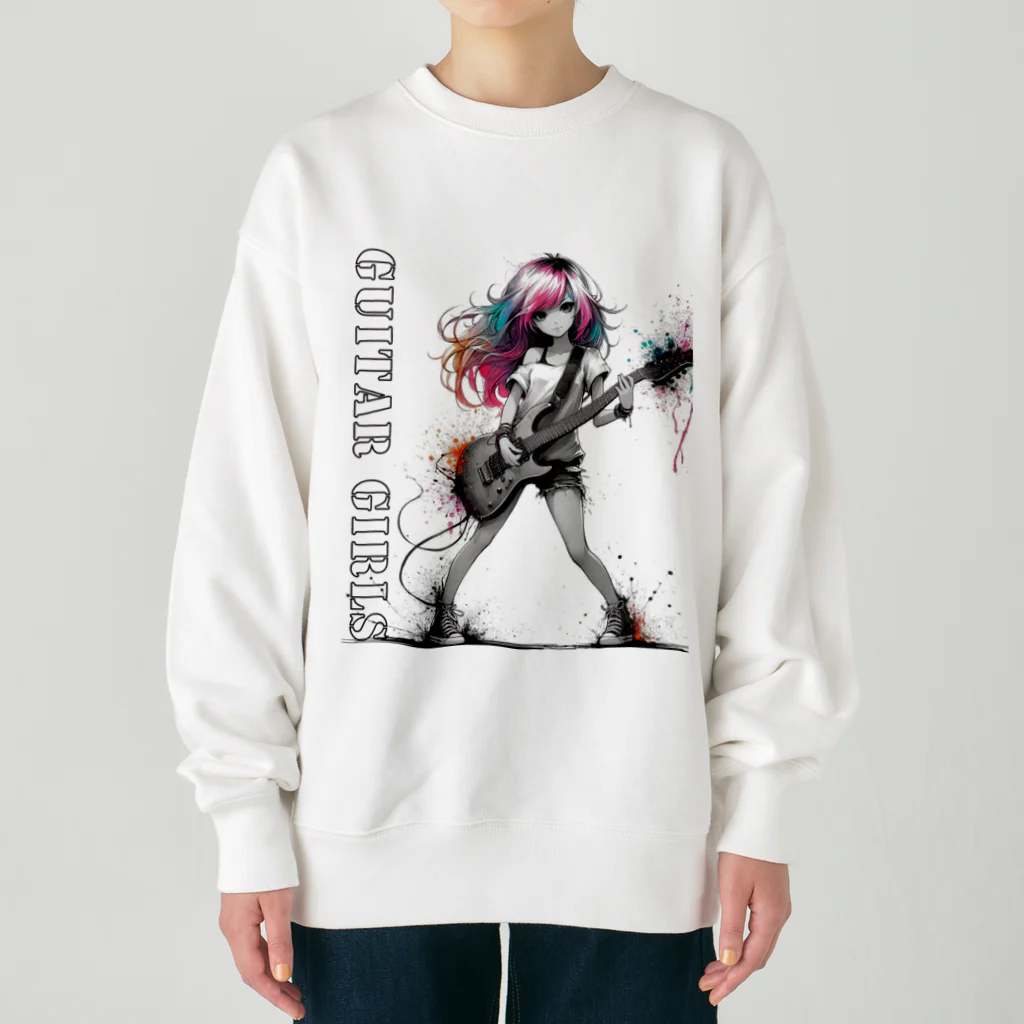 PALA's SHOP　cool、シュール、古風、和風、のGUITAR GIRLS1 Heavyweight Crew Neck Sweatshirt