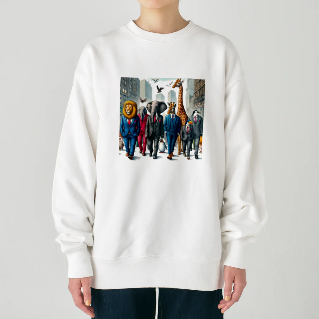 Tunakon_bのビジネスアニマルズ Heavyweight Crew Neck Sweatshirt