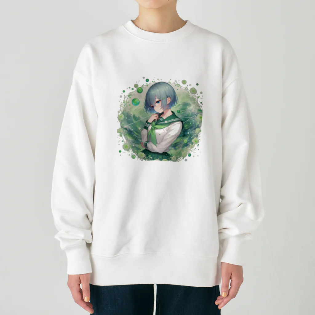 ゆめのかすずめの翠と緑 Heavyweight Crew Neck Sweatshirt