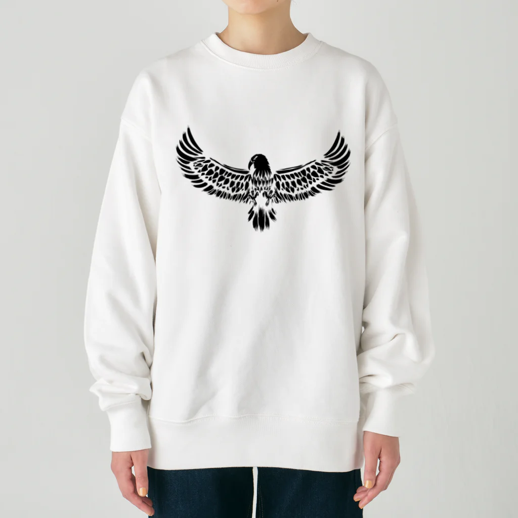 chicodeza by suzuriの鷲のシルエット Heavyweight Crew Neck Sweatshirt