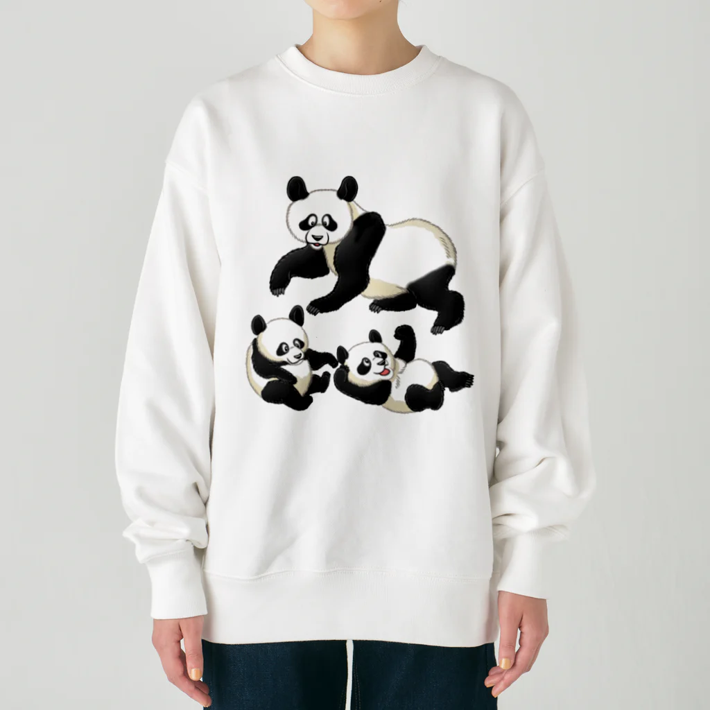 ZOO TYPHOONのパンダの親子 Heavyweight Crew Neck Sweatshirt