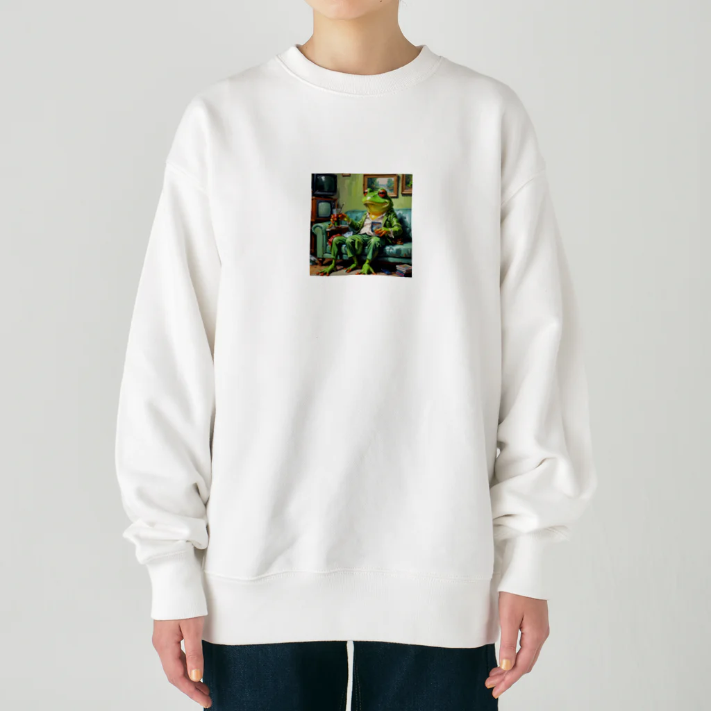 zukit4sのジョークを言っているカエル Heavyweight Crew Neck Sweatshirt