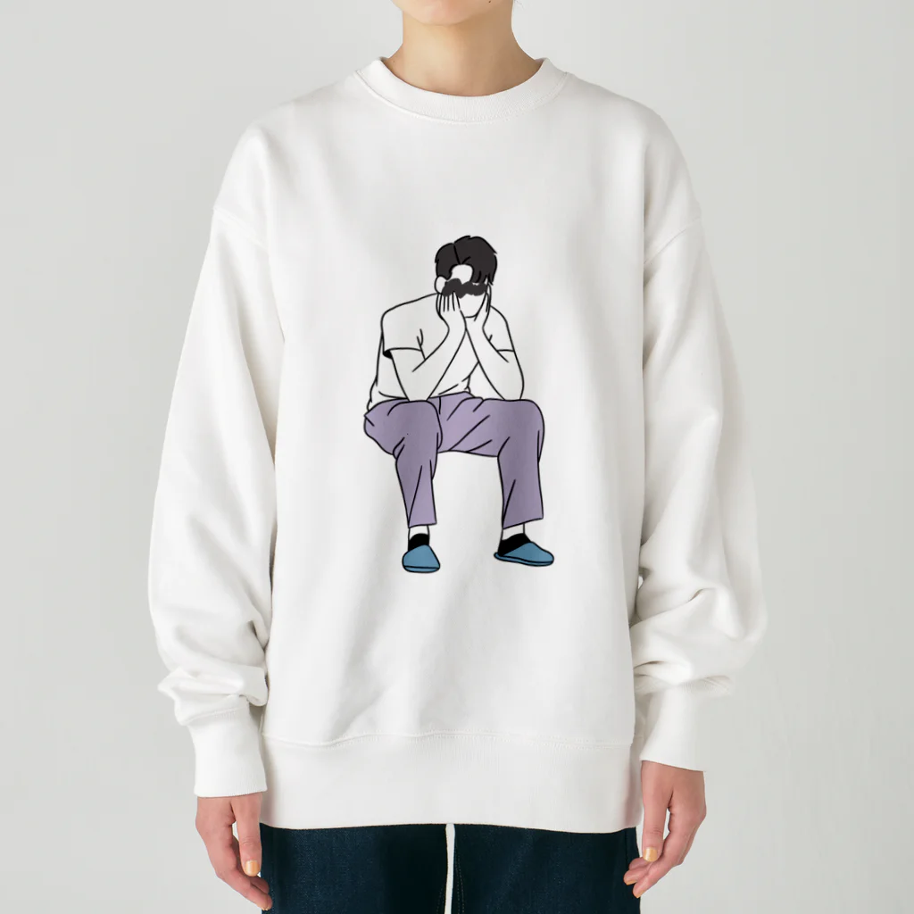 納豆ごはんのイケメンとお話し中 Heavyweight Crew Neck Sweatshirt