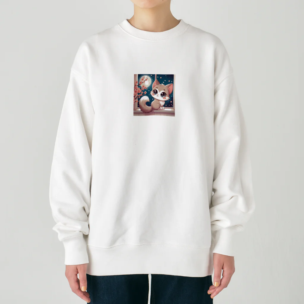 rinngの目が可愛い猫グッズ Heavyweight Crew Neck Sweatshirt