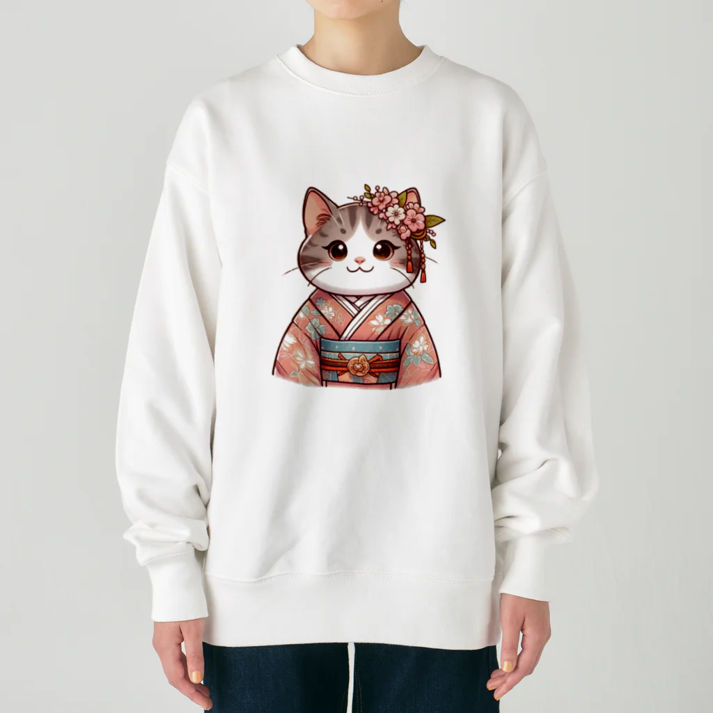 sophie138の舞妓ネコおにゃん Heavyweight Crew Neck Sweatshirt