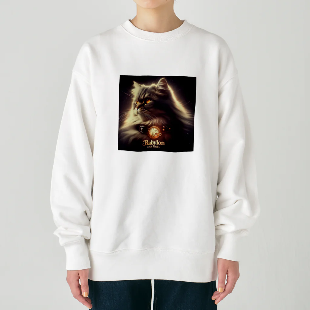 BabylonChannel 🎨 ✝️ ❤️‍🔥のPersian Cat　Babylon channel Heavyweight Crew Neck Sweatshirt